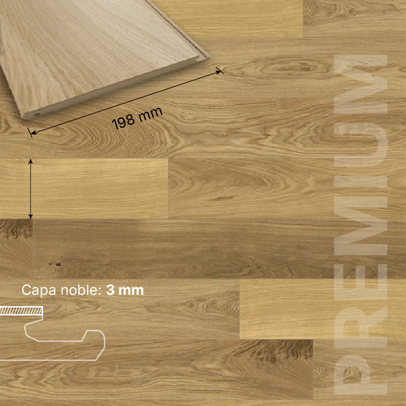 ROBLE FLOTANTE HDF - 14/3 - PREMIUM 127